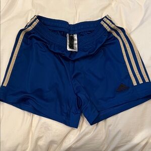 Adidas Royal Blue Shorts with Cream Stripes
